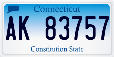 CT license plate AK83757