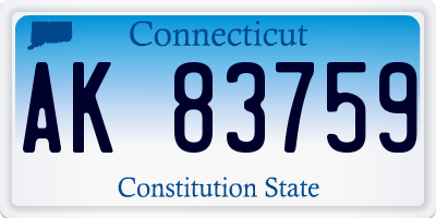 CT license plate AK83759