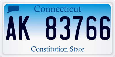 CT license plate AK83766