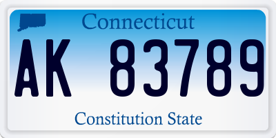 CT license plate AK83789