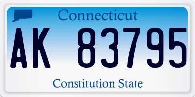 CT license plate AK83795