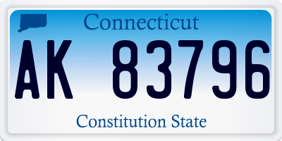 CT license plate AK83796