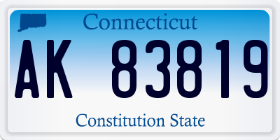 CT license plate AK83819