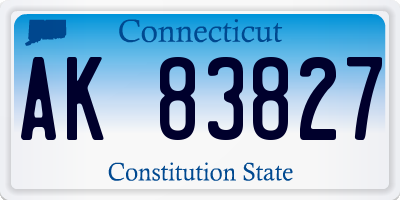 CT license plate AK83827