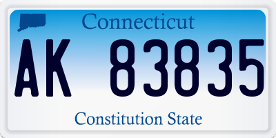 CT license plate AK83835