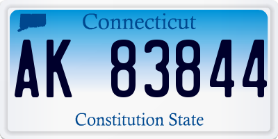 CT license plate AK83844