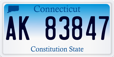 CT license plate AK83847