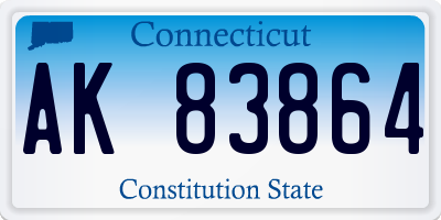 CT license plate AK83864