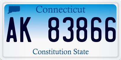 CT license plate AK83866