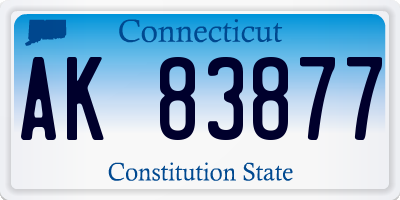 CT license plate AK83877