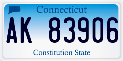 CT license plate AK83906