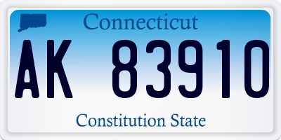 CT license plate AK83910