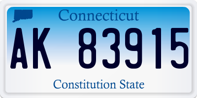CT license plate AK83915