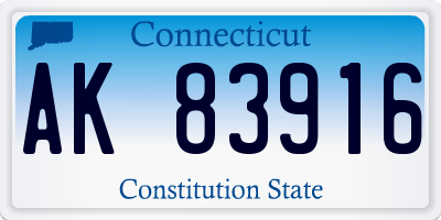 CT license plate AK83916