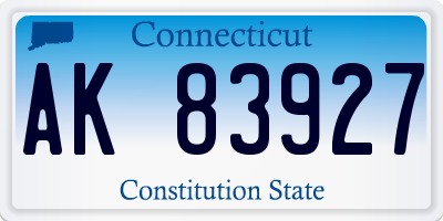 CT license plate AK83927
