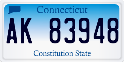 CT license plate AK83948