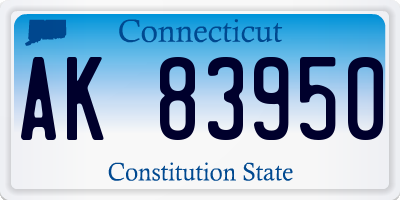 CT license plate AK83950