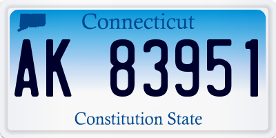CT license plate AK83951