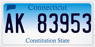 CT license plate AK83953