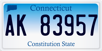 CT license plate AK83957