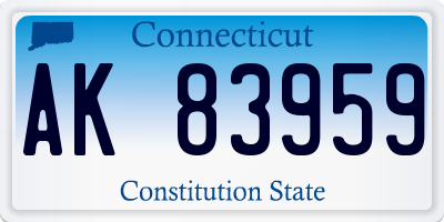CT license plate AK83959