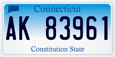 CT license plate AK83961
