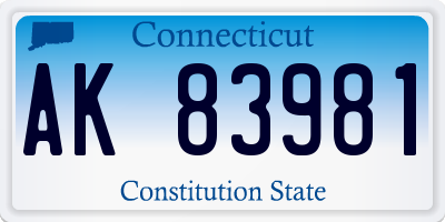 CT license plate AK83981