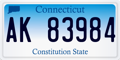 CT license plate AK83984