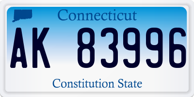 CT license plate AK83996