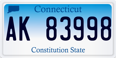 CT license plate AK83998