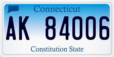 CT license plate AK84006