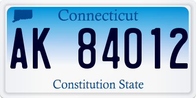 CT license plate AK84012