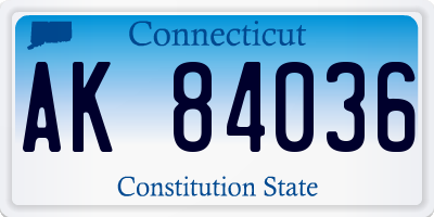 CT license plate AK84036