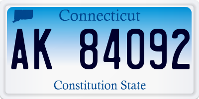 CT license plate AK84092