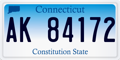 CT license plate AK84172