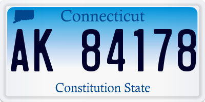 CT license plate AK84178