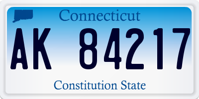 CT license plate AK84217