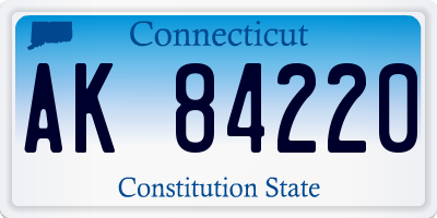 CT license plate AK84220