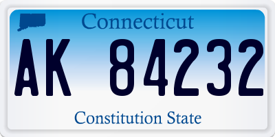 CT license plate AK84232