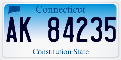 CT license plate AK84235