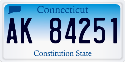 CT license plate AK84251