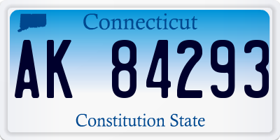 CT license plate AK84293