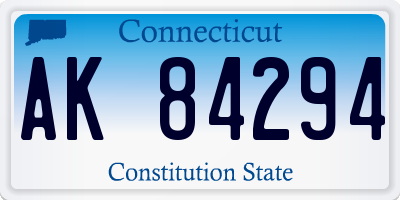 CT license plate AK84294