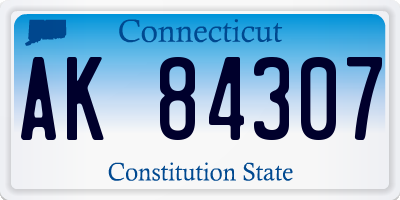 CT license plate AK84307