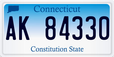 CT license plate AK84330