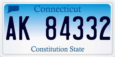 CT license plate AK84332