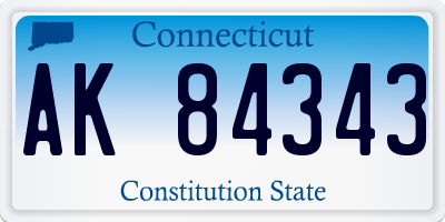 CT license plate AK84343