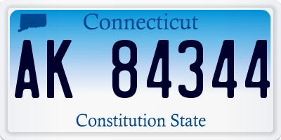 CT license plate AK84344