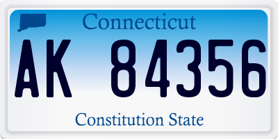 CT license plate AK84356