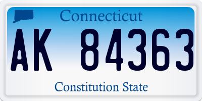 CT license plate AK84363